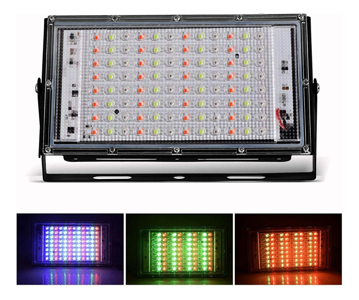Reflector Foco Led Multicolor 100w C/control Con Interruptor - Imagen 5