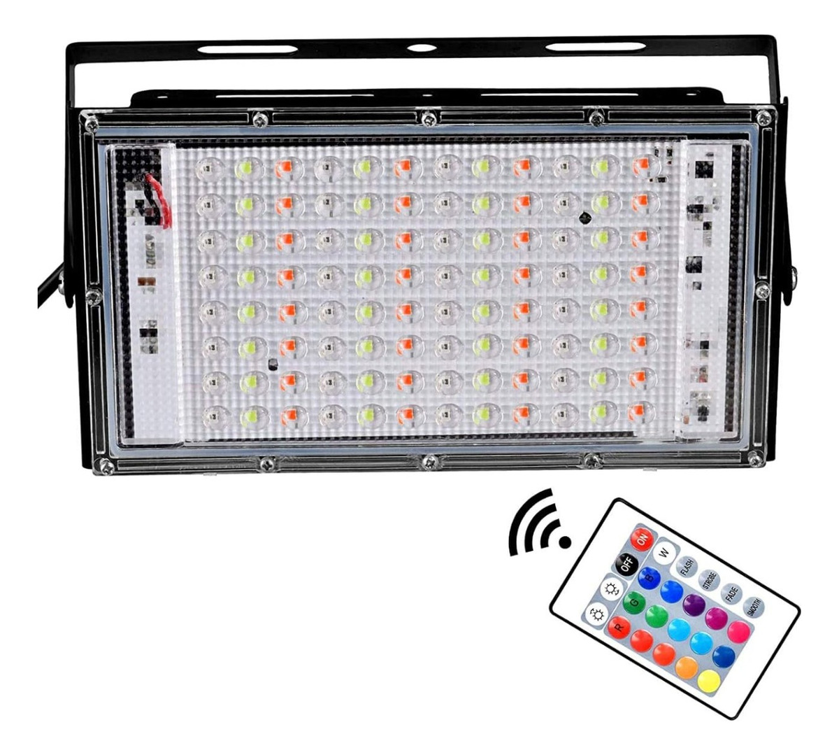 Reflector Foco Led Multicolor 100w C/control Con Interruptor - Imagen 3