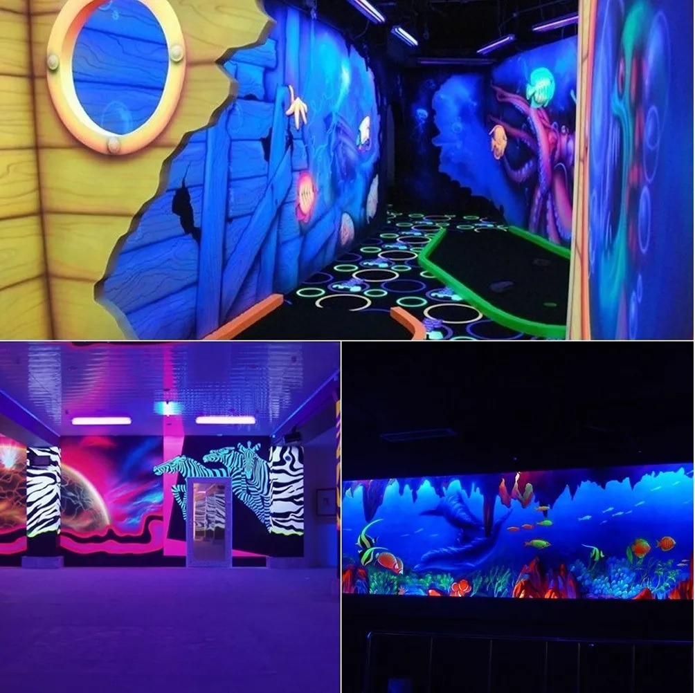 Tubo Led 30 Cm Luz Negra Uv Ultravioleta Cotillon Fluor Neon - Imagen 4