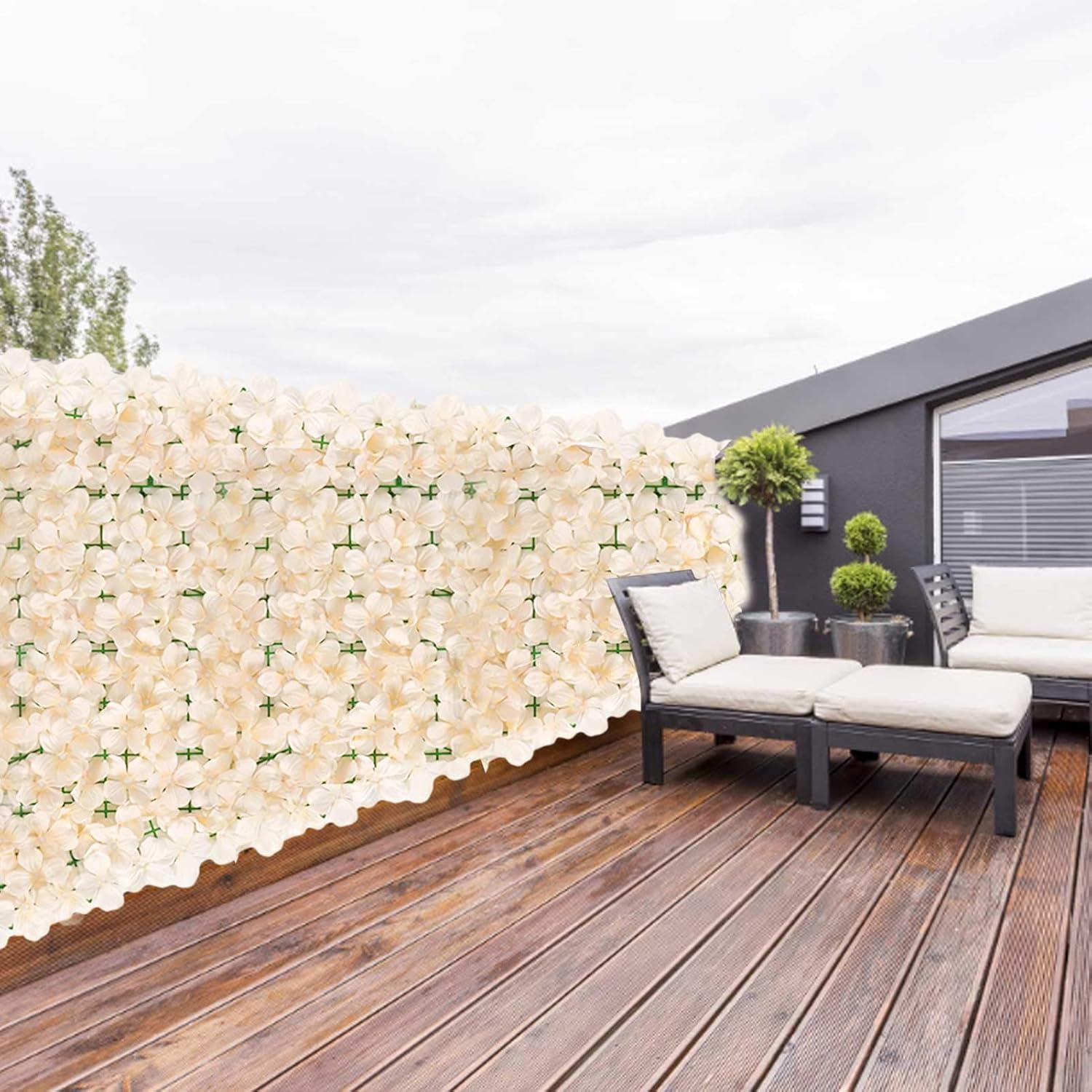 Planta Artificial En Rollo 3x1m Flores Enredadera Cerco - Imagen 2