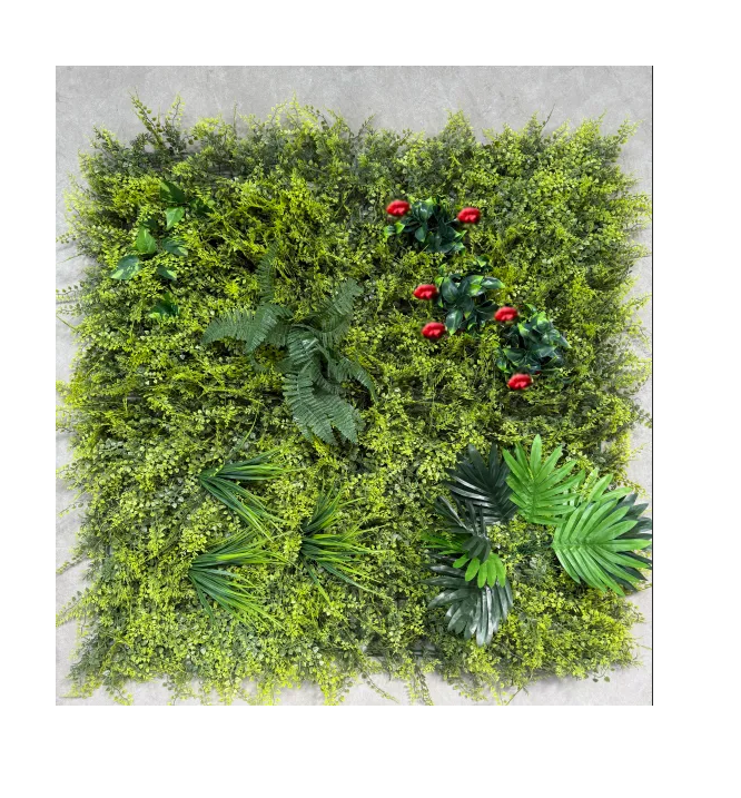 Jardín Vertical Tropical 1x1m Planta Artificial Con Flores - Imagen 5