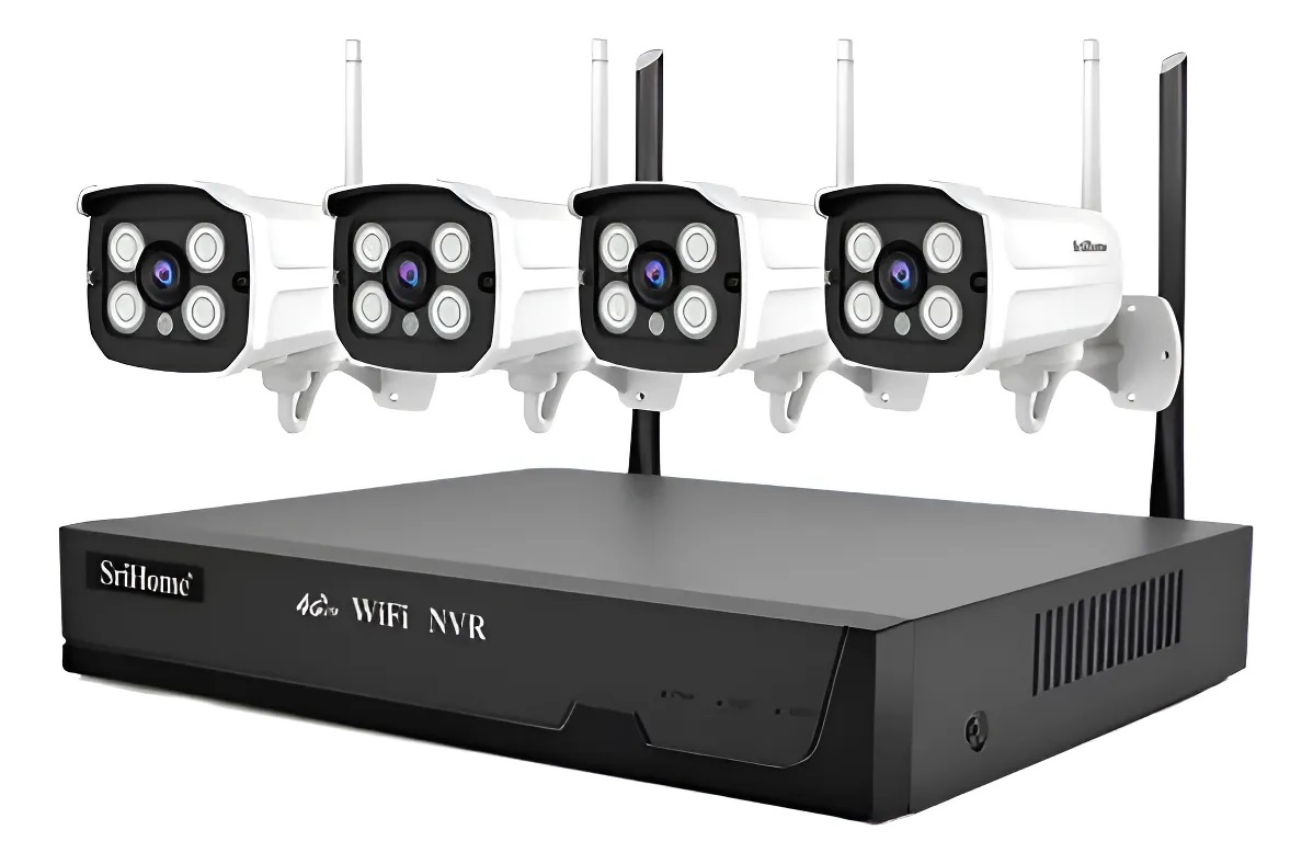 Kit 4 Camaras De Seguridad Inalámbrica C/disco Duro Wifi Nvr