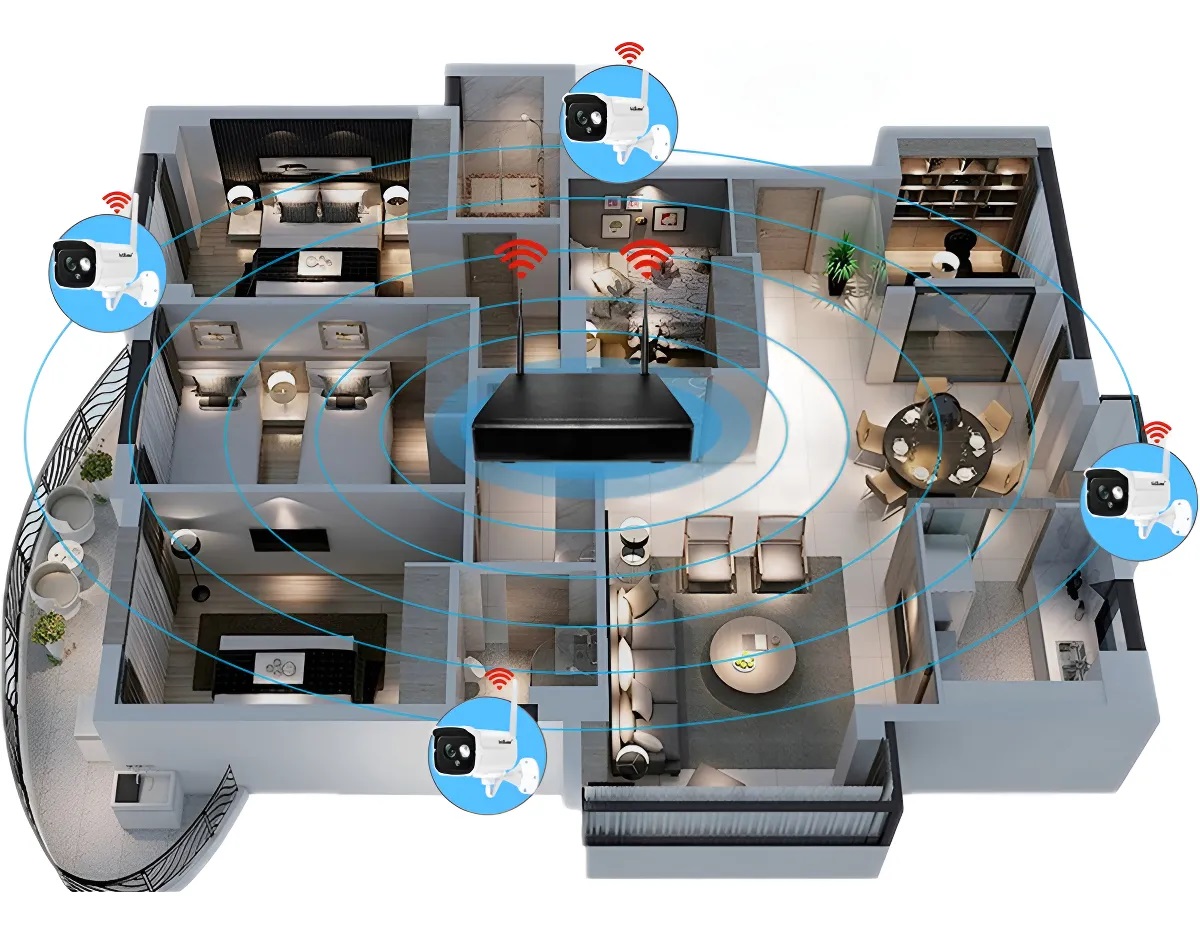 Kit 4 Camaras De Seguridad Inalámbrica C/disco Duro Wifi Nvr - Imagen 2